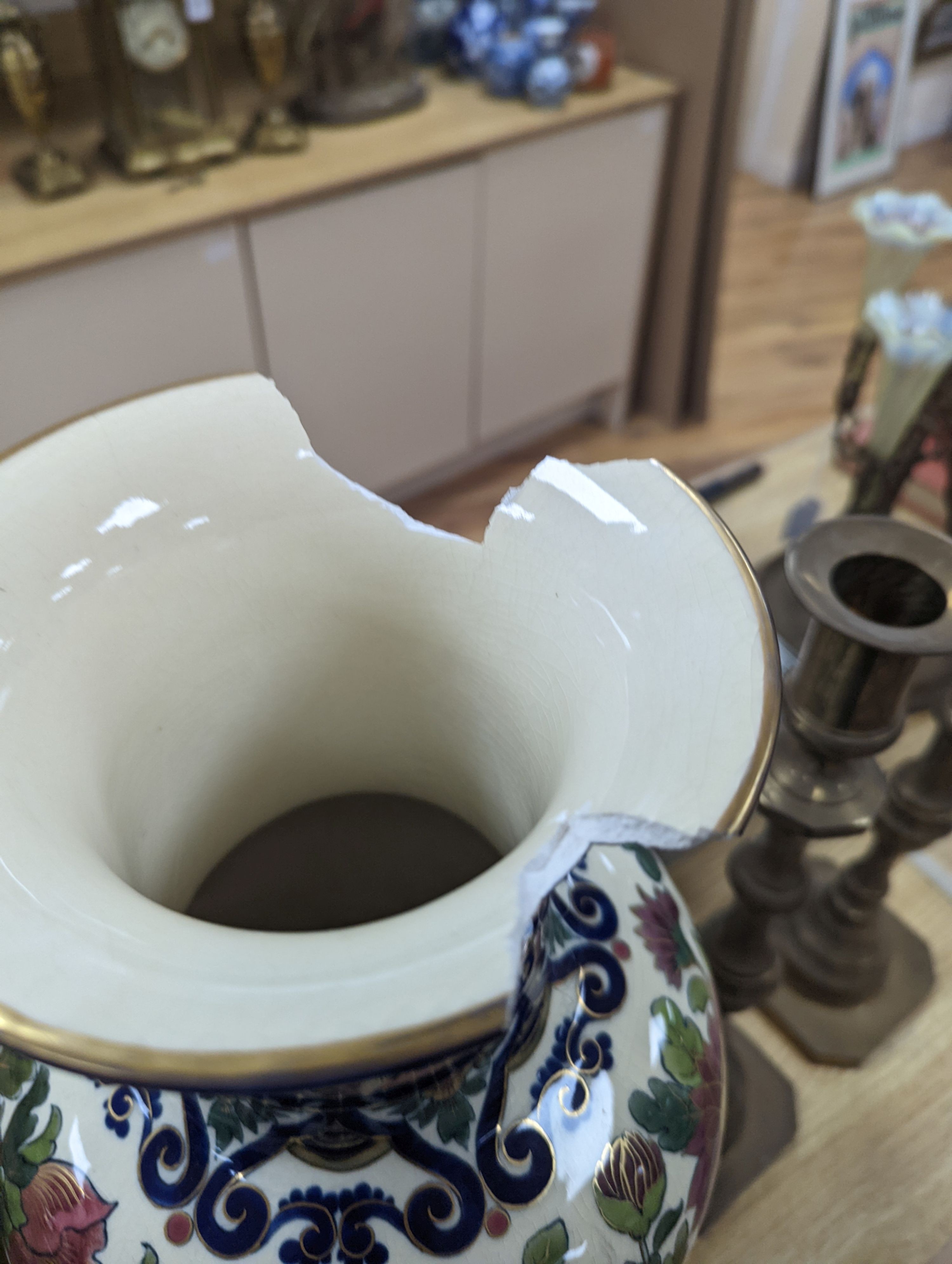 A large pair of Zsolnay Pecs vases - 50.5cm tall
